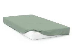 Soleil d'ocre Ropa De Cama-Bajera ajustable de algodón 57 hilos 90x190 cm LISO agua Verde