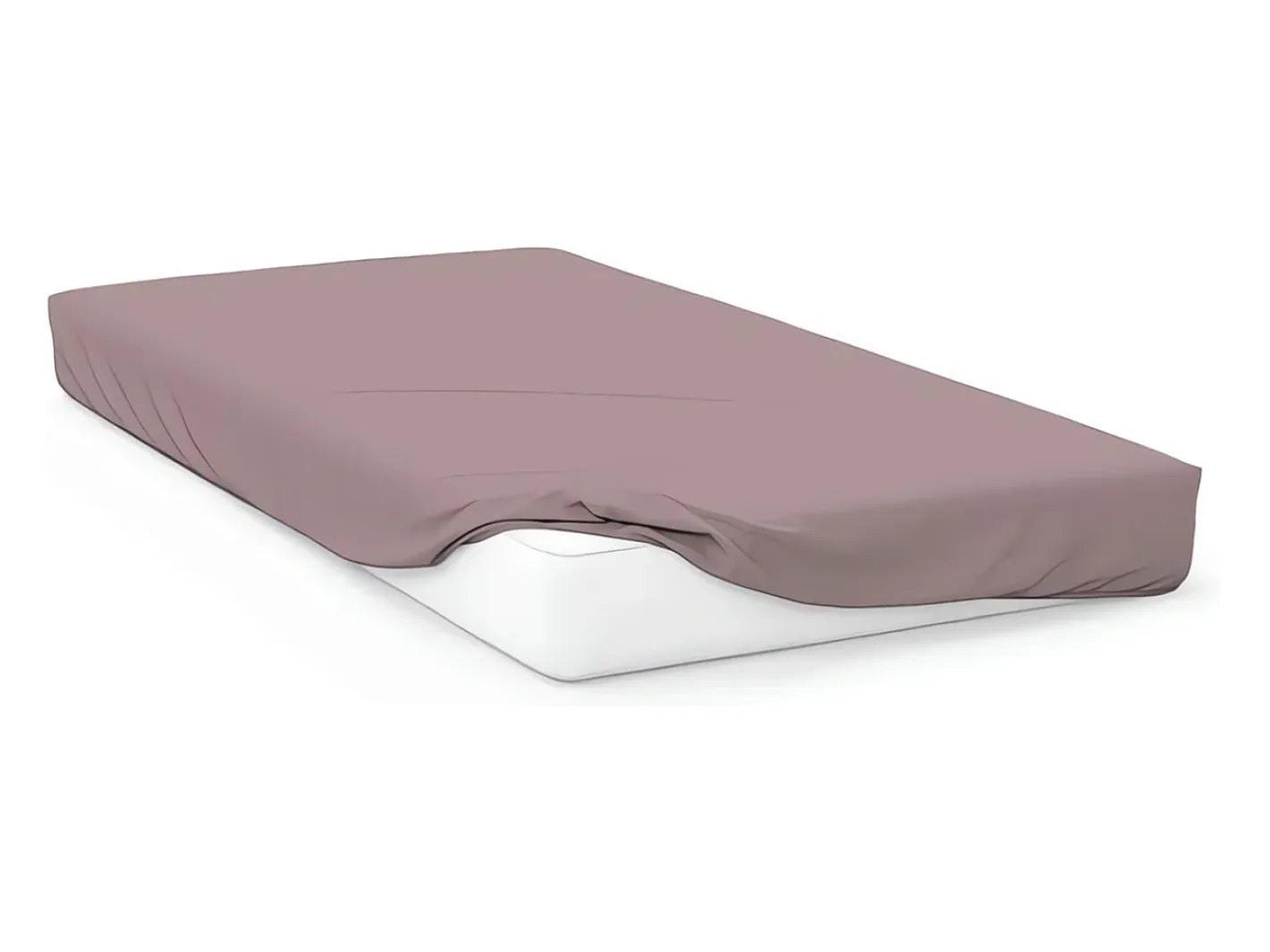 Soleil d'ocre Ropa De Cama-Bajera ajustable de algodón 57 hilos 90x190 cm LISO viejo Rosa