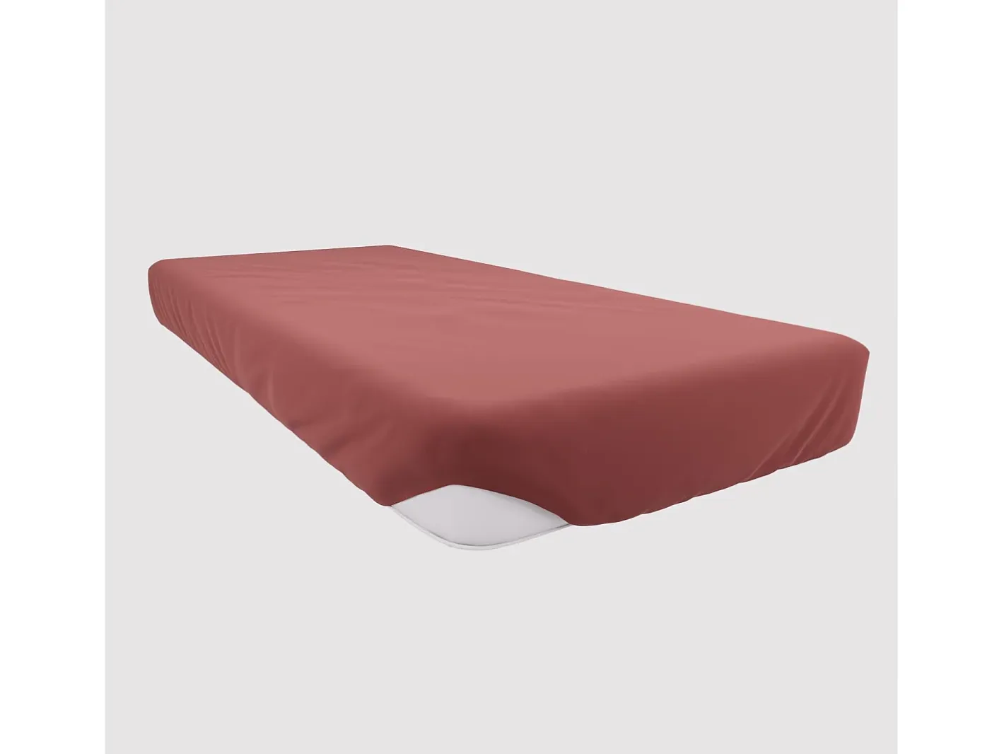Soleil d'ocre Bajera ajustable de algodón 90x190 cm JERSEY Ladrillo Rojo Best
