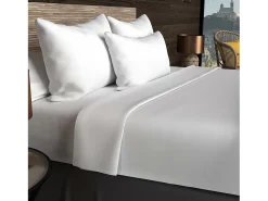 Soleil d'ocre Ropa De Cama-Bajera ajustable de algodón 57 hilos 140x200 cm LISO Blanco