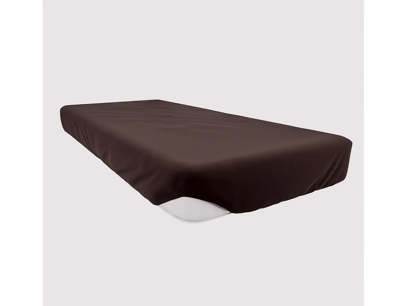 Soleil d'ocre Ropa De Cama-Bajera ajustable de algodón 90x190 cm JERSEY castaño Marru00f3n