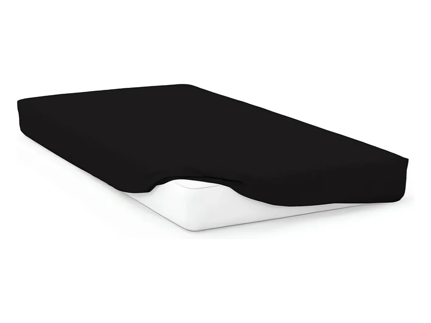 Soleil d'ocre Ropa De Cama-Bajera ajustable de algodón 57 hilos 140x200 cm LISO Negro