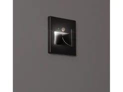 Clearance Ledkia Baliza de Pared LED 1.5W Empotrable con Sensor PIR Bark 3000K Blanco Cálido Negro
