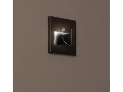 Clearance Ledkia Baliza de Pared LED 1.5W Empotrable con Sensor PIR Bark 3000K Blanco Cálido Negro