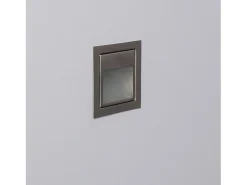 Ledkia Iluminación Exterior-Baliza de Pared LED 1.5W Empotrable Acero Larry 3000K Blanco Cálido Plateado