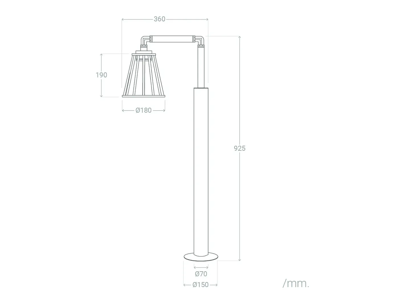 Ledkia Iluminación Exterior-Baliza de Pie Exterior LED 6W 95cm Aluminio Bradda Negro