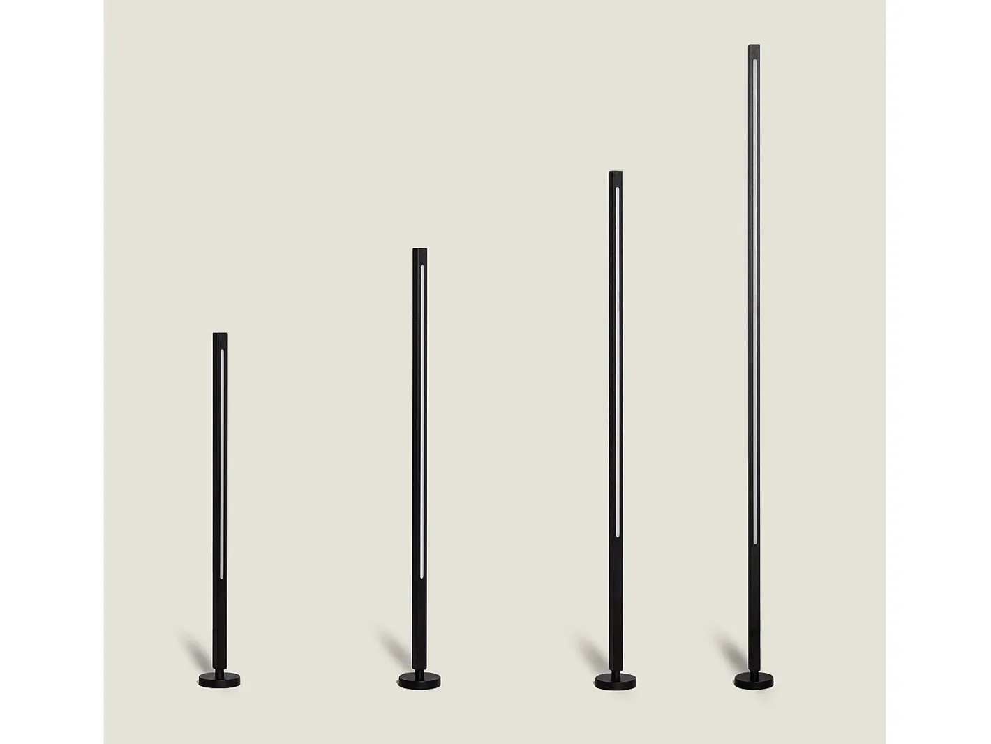 Ledkia Baliza de Pie Exterior LED 12-24W 80-160 cm Superficie Calax 800 mm Negro Sale