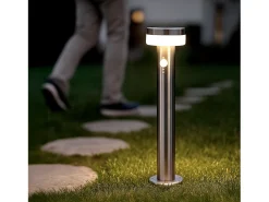 Ledkia Baliza de Pie Exterior Solar LED 1,5W 50cm Acero Inoxidable con Sensor de Movimiento Ashier Plateado Sale