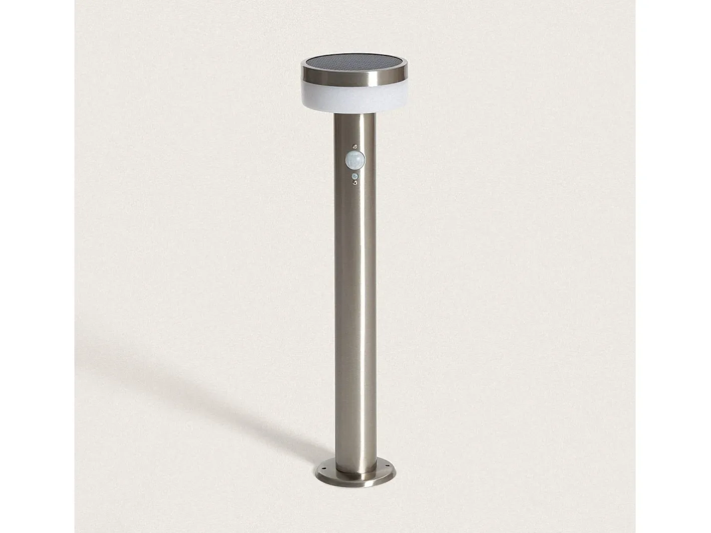 Ledkia Baliza de Pie Exterior Solar LED 1,5W 50cm Acero Inoxidable con Sensor de Movimiento Ashier Plateado Sale