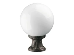 Iluminación Exterior-Baliza exterior INDURA GLOBO estilo clásico - Alt. 35 cm x D. ø25 cm - E27 70W - esfera opal- resina - IP55 - Negro