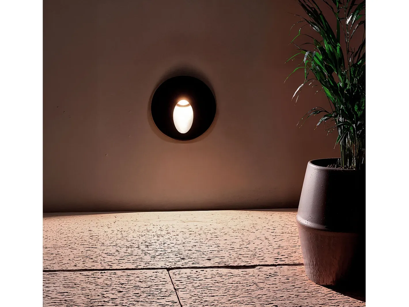Ledkia Baliza Exterior LED 3W Empotrable Pared Circular Boiler 2700K Blanco Cálido Gris New