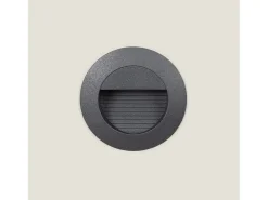 Ledkia Iluminación Exterior-Baliza Exterior LED 1.2W Empotrable Pared Lyons Oscuro Gris