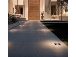 New Ledkia Baliza Exterior LED 2W Empotrable Cuadrada Welly Negro