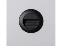 Ledkia Iluminación Exterior-Baliza Exterior LED 3W Empotrable Pared Circular Olite 4000K Blanco Neutro Negro