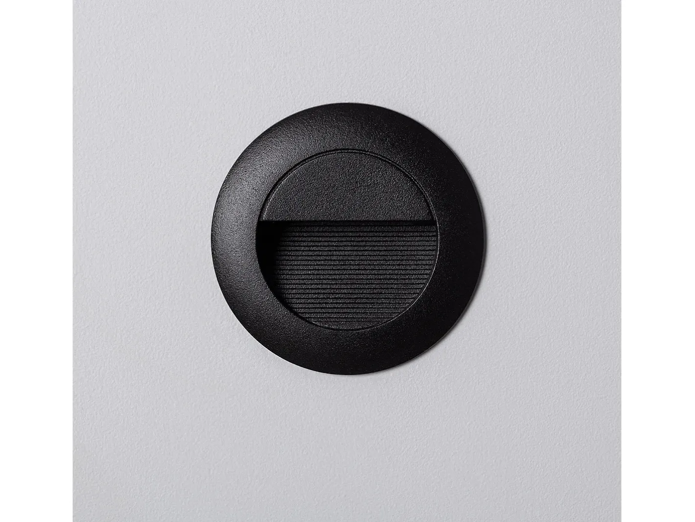 Ledkia Iluminación Exterior-Baliza Exterior LED 3W Empotrable Pared Circular Olite 4000K Blanco Neutro Negro