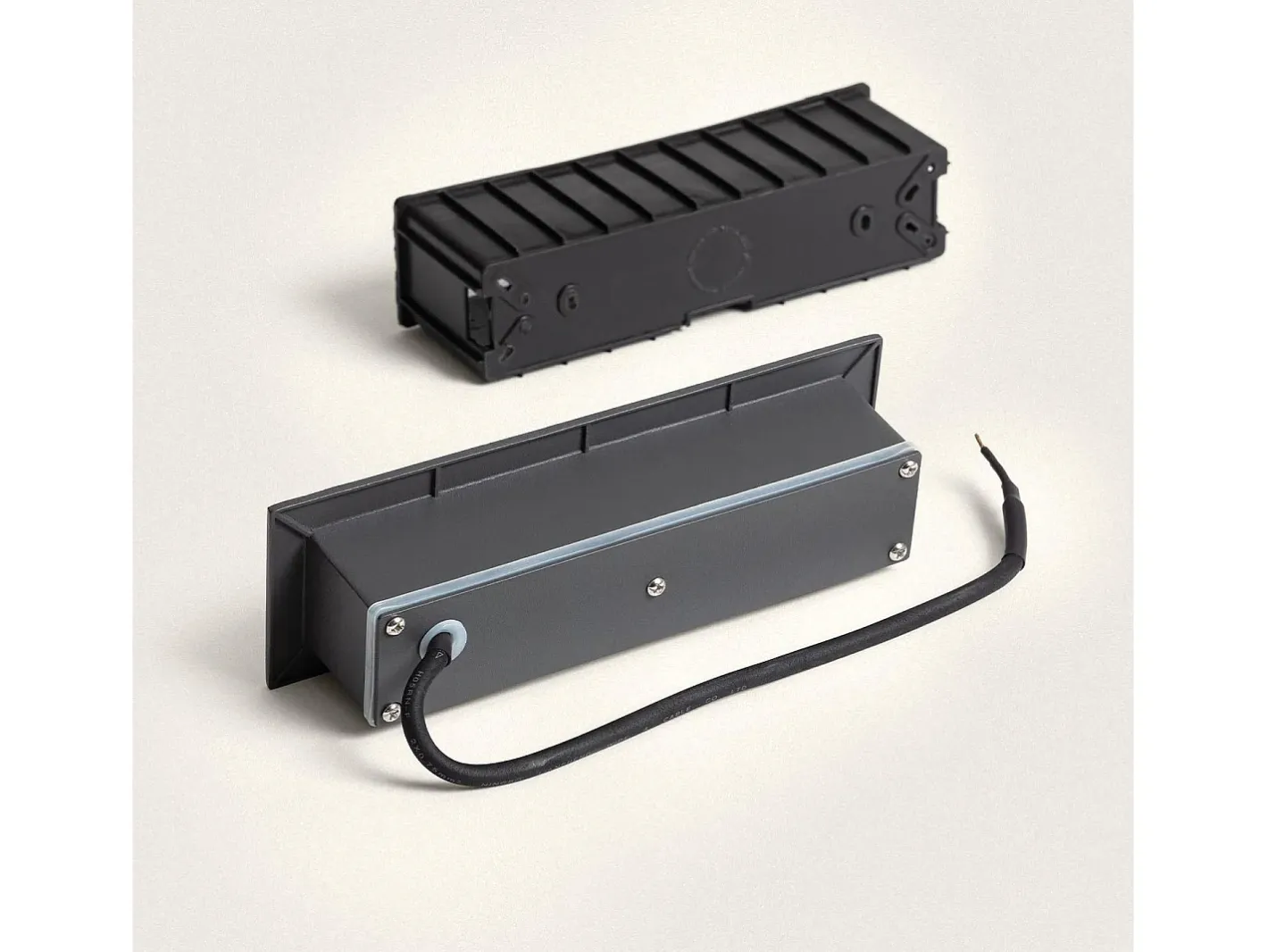 Ledkia Iluminación Exterior-Baliza Exterior LED 3W Empotrable Pared Antracita Path Antracita Transparente