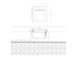 Clearance Ledkia Baliza Exterior LED 4W Empotrable Pared Cuadrado Natt 2700K Cálido Blanco