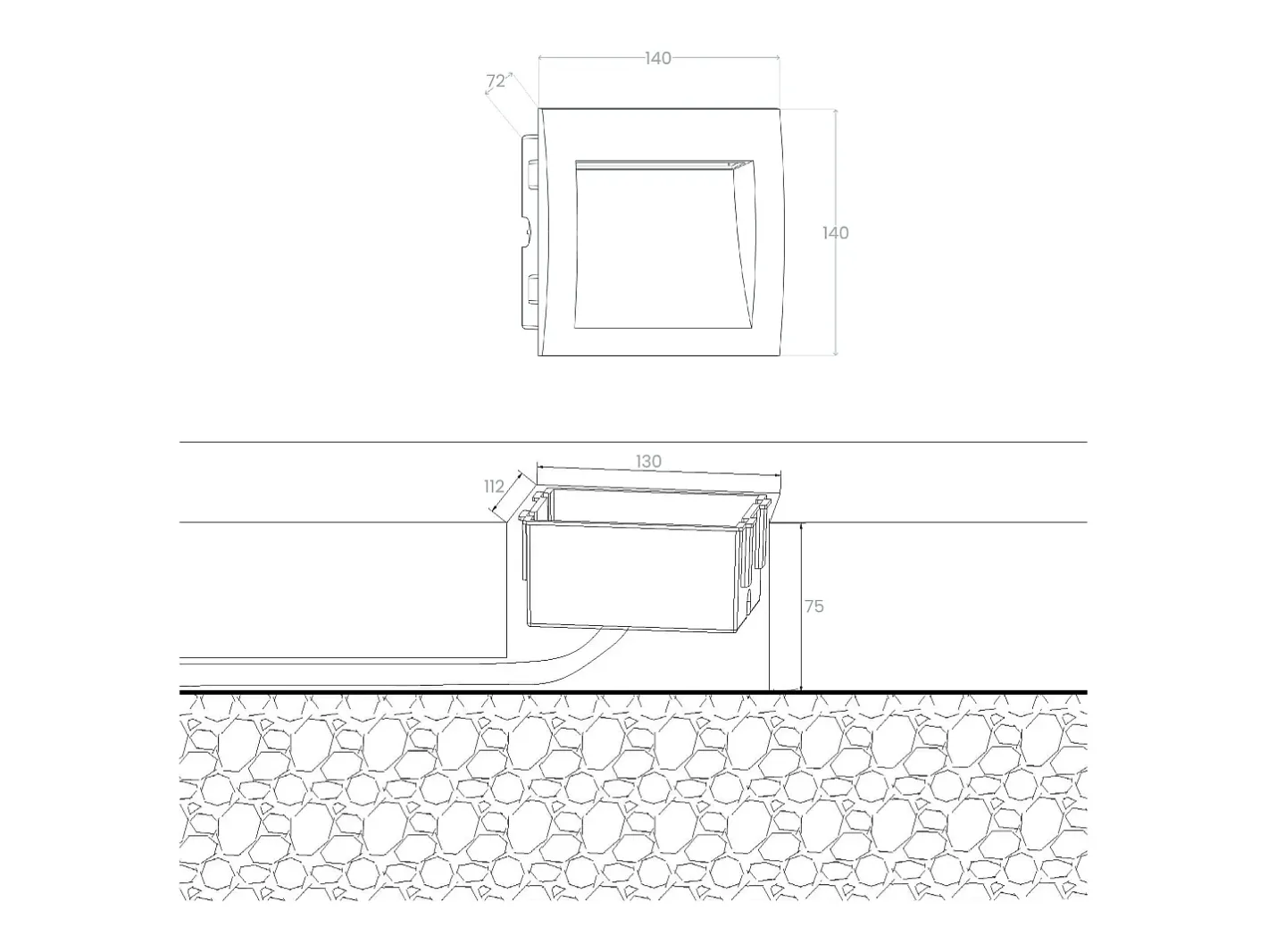 Clearance Ledkia Baliza Exterior LED 4W Empotrable Pared Cuadrado Natt 2700K Cálido Blanco