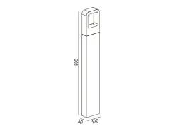 Clearance Ledkia Baliza Exterior LED 6W Superficie Pie 80cm Emerita 4000K Blanco Neutro Negro