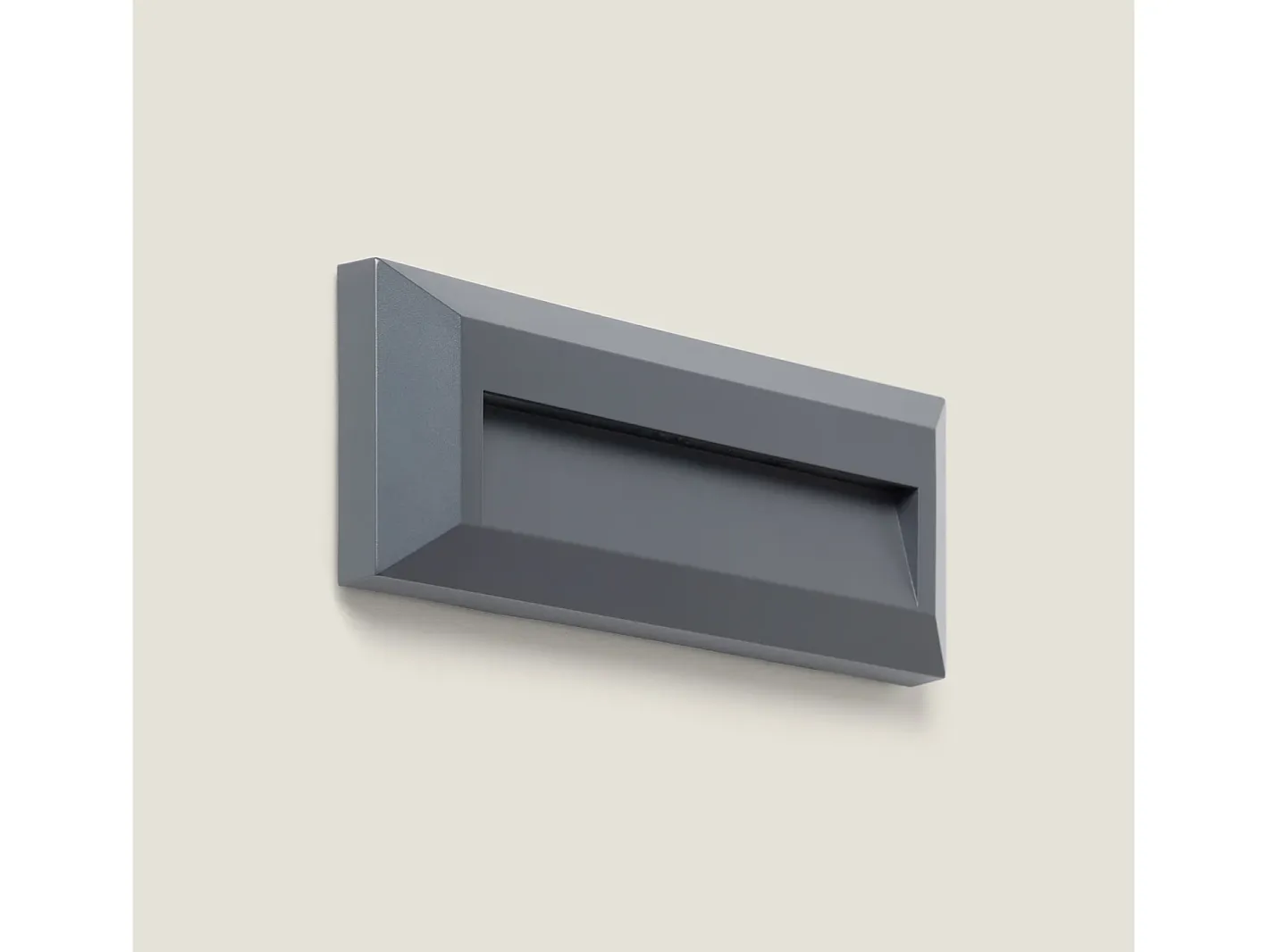 Clearance Ledkia Baliza Exterior LED 2W Superficie Pared Rectangular Antracita Élide 4000K Blanco Neutro Negro