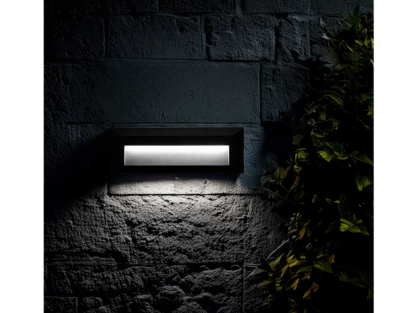 Clearance Ledkia Baliza Exterior LED 2W Superficie Pared Rectangular Antracita Élide 4000K Blanco Neutro Negro
