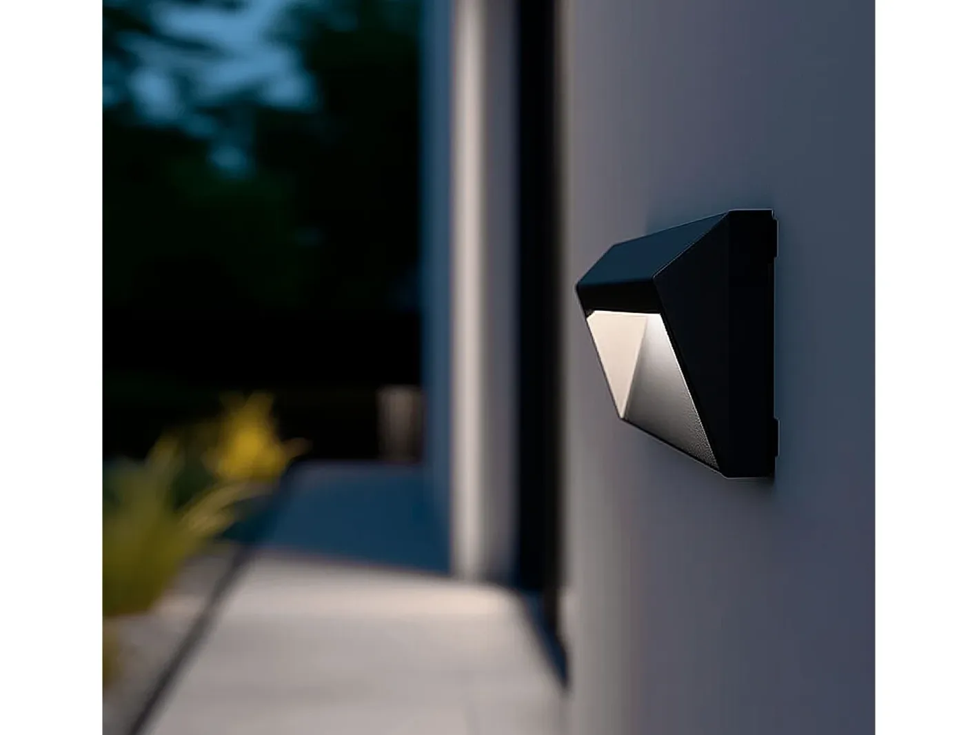 Ledkia Iluminación Exterior-Baliza Exterior LED 2W Superficie Pared Antracita Chester 6000K Blanco Frío Transparente