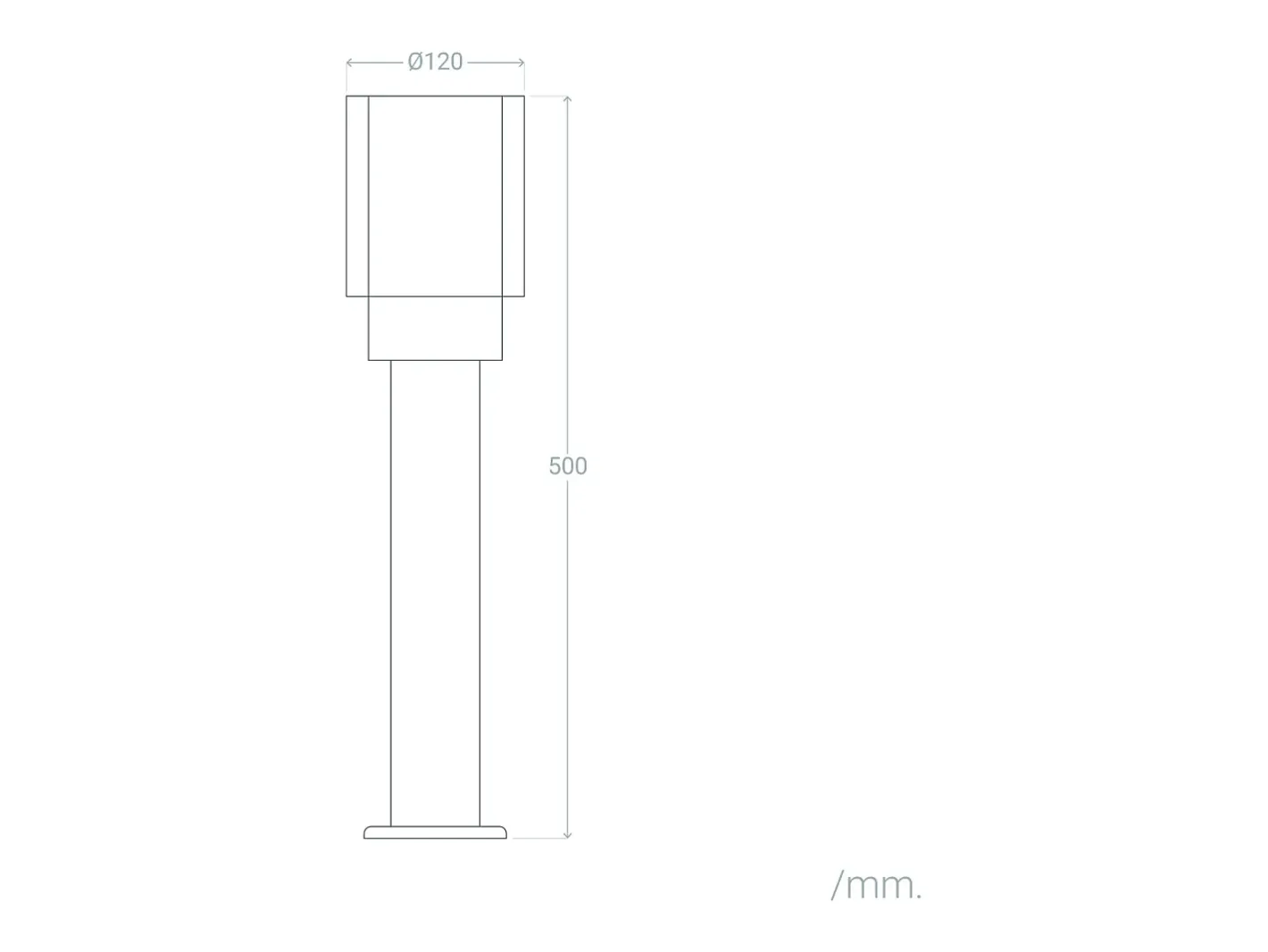 Ledkia Iluminación Exterior-Baliza Exterior Superficie Pie 50cm Acero Inoxidable Martin Gris