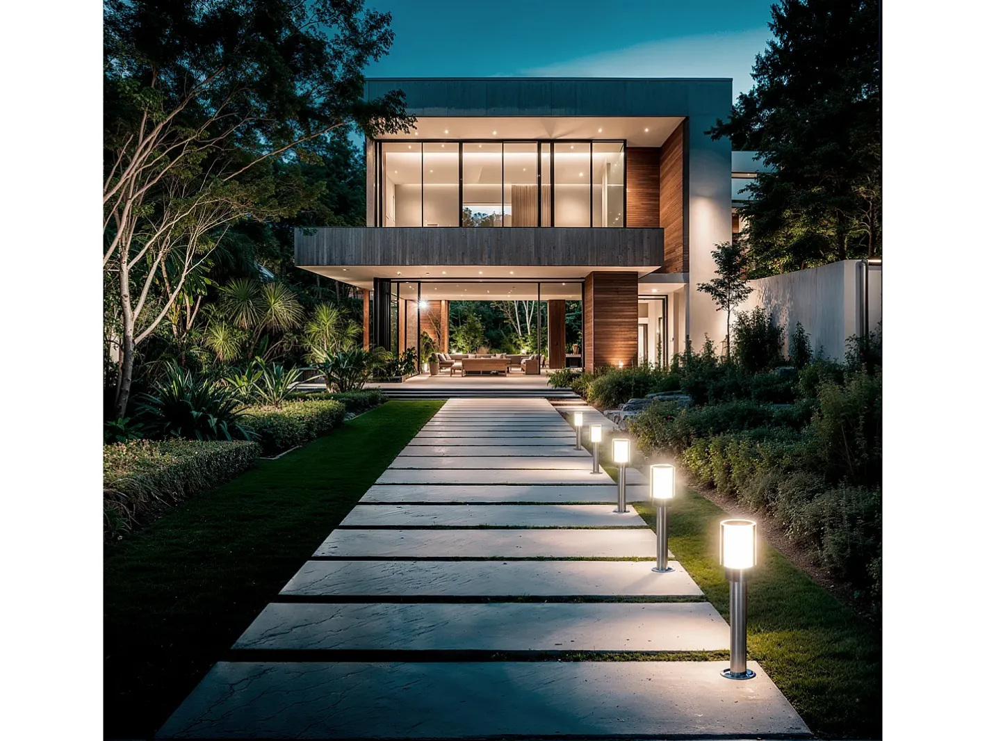 Ledkia Iluminación Exterior-Baliza Exterior Superficie Pie 50cm Acero Inoxidable Martin Gris