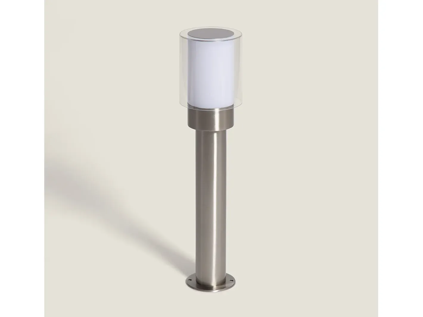 Ledkia Iluminación Exterior-Baliza Exterior Superficie Pie 50cm Acero Inoxidable Martin Gris