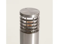 Ledkia Iluminación Exterior-Baliza Exterior Superficie Pie 50cm Acero Inoxidable Cloony Gris