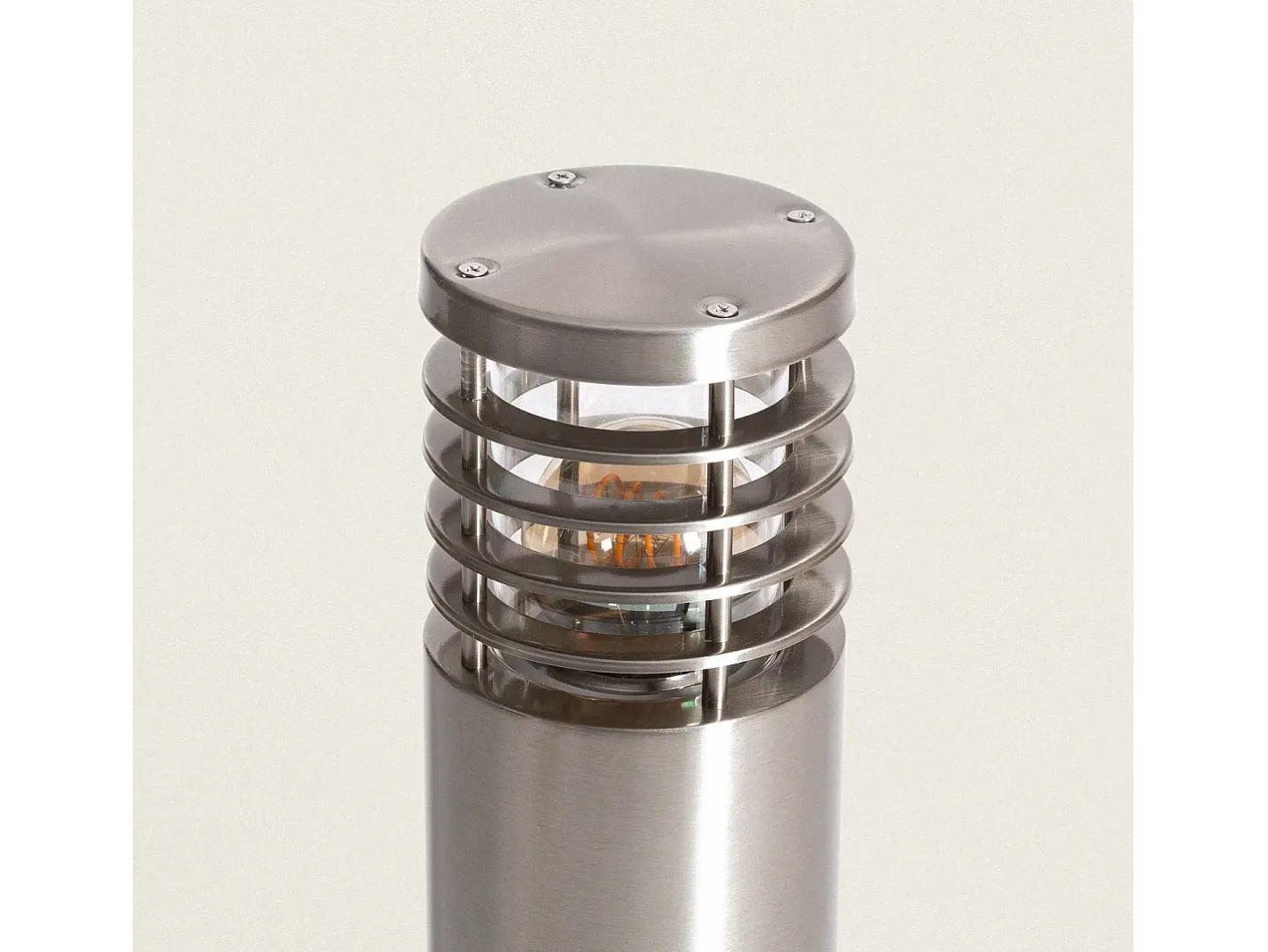 Ledkia Iluminación Exterior-Baliza Exterior Superficie Pie 50cm Acero Inoxidable Cloony Gris