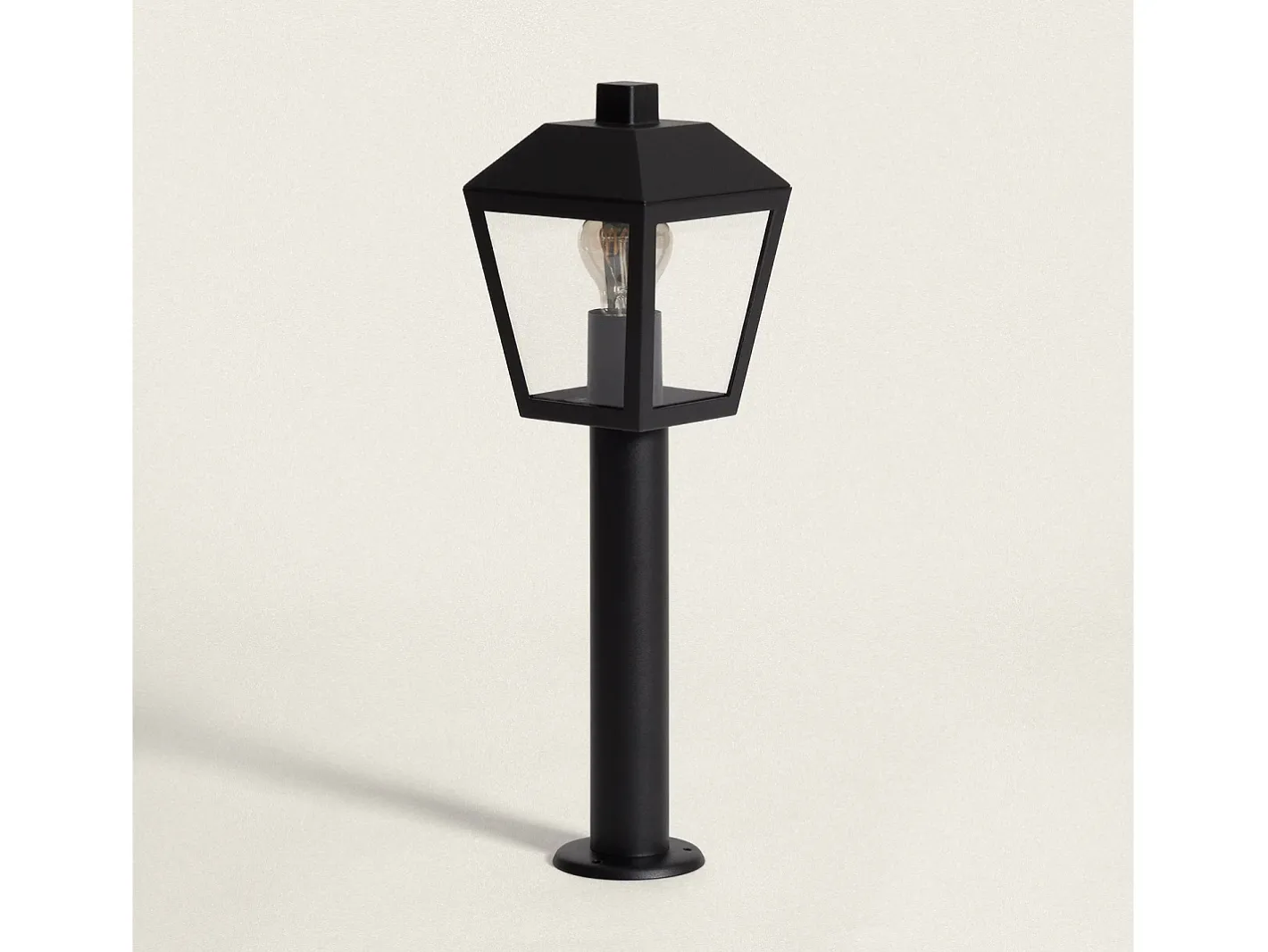 Ledkia Iluminación Exterior-Baliza Exterior Superficie Pie 50cm Aluminio Mukom Negro