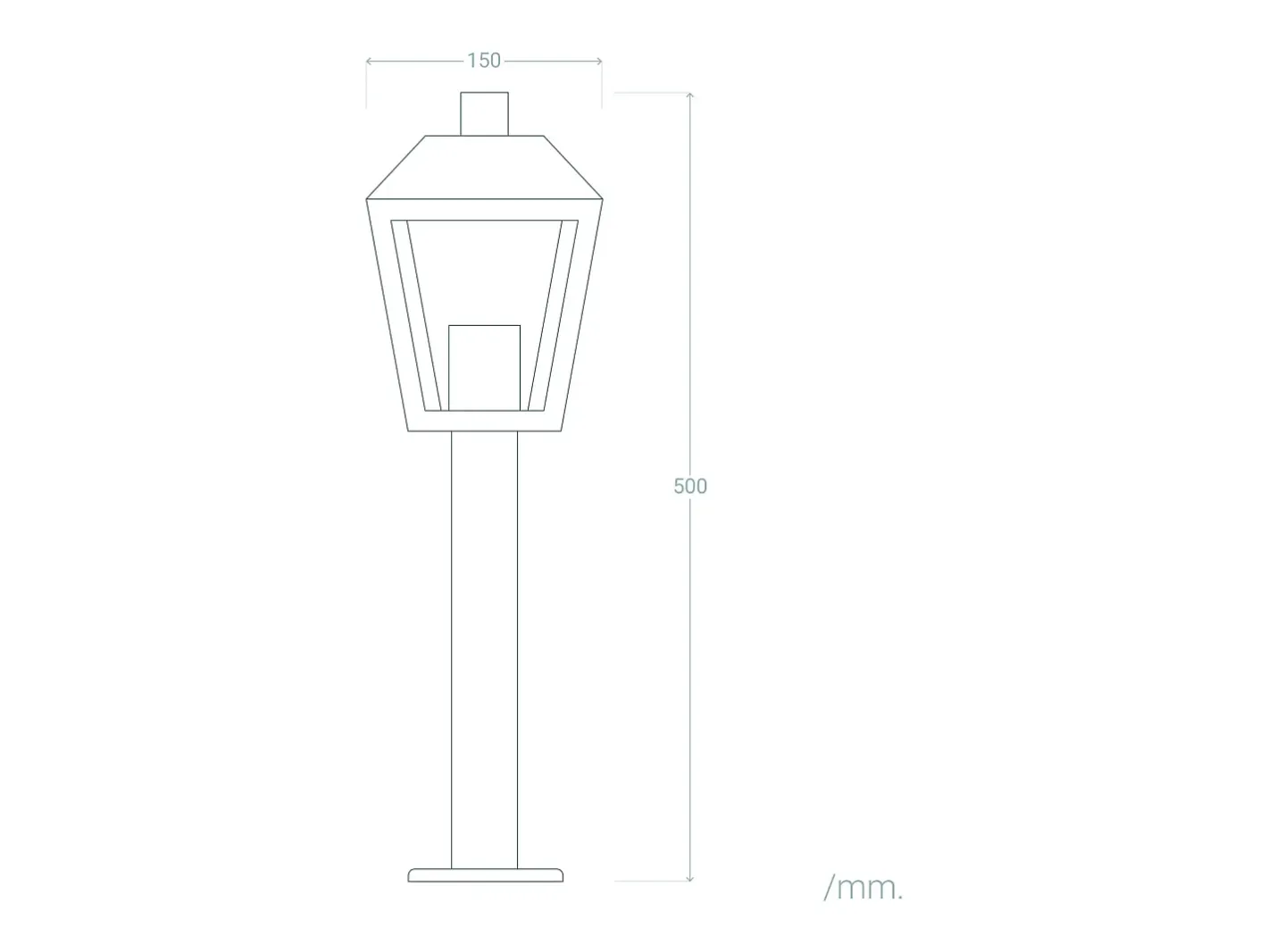 Ledkia Iluminación Exterior-Baliza Exterior Superficie Pie 50cm Aluminio Mukom Negro