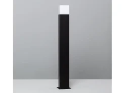 Clearance Ledkia Baliza Exterior Superficie Pie 74cm con Enchufe Tipo F Schuko Augusta Negra Negro