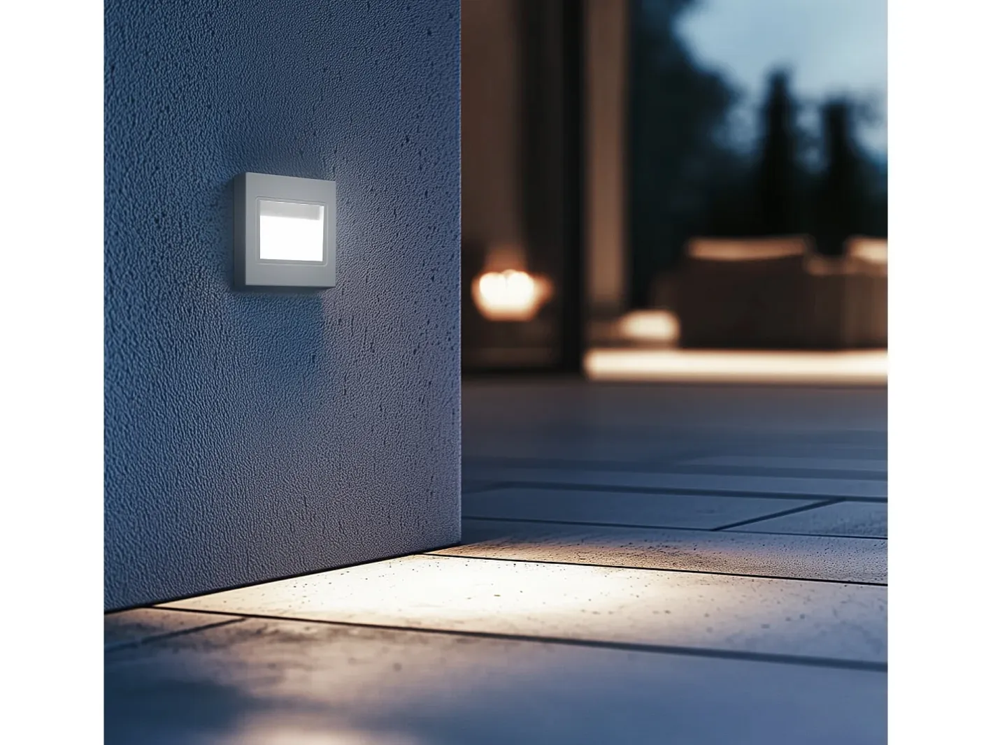 New Ledkia Baliza LED 1.5W Empotrable Pared Blanco Randy 3000K Blanco Cálido Transparente