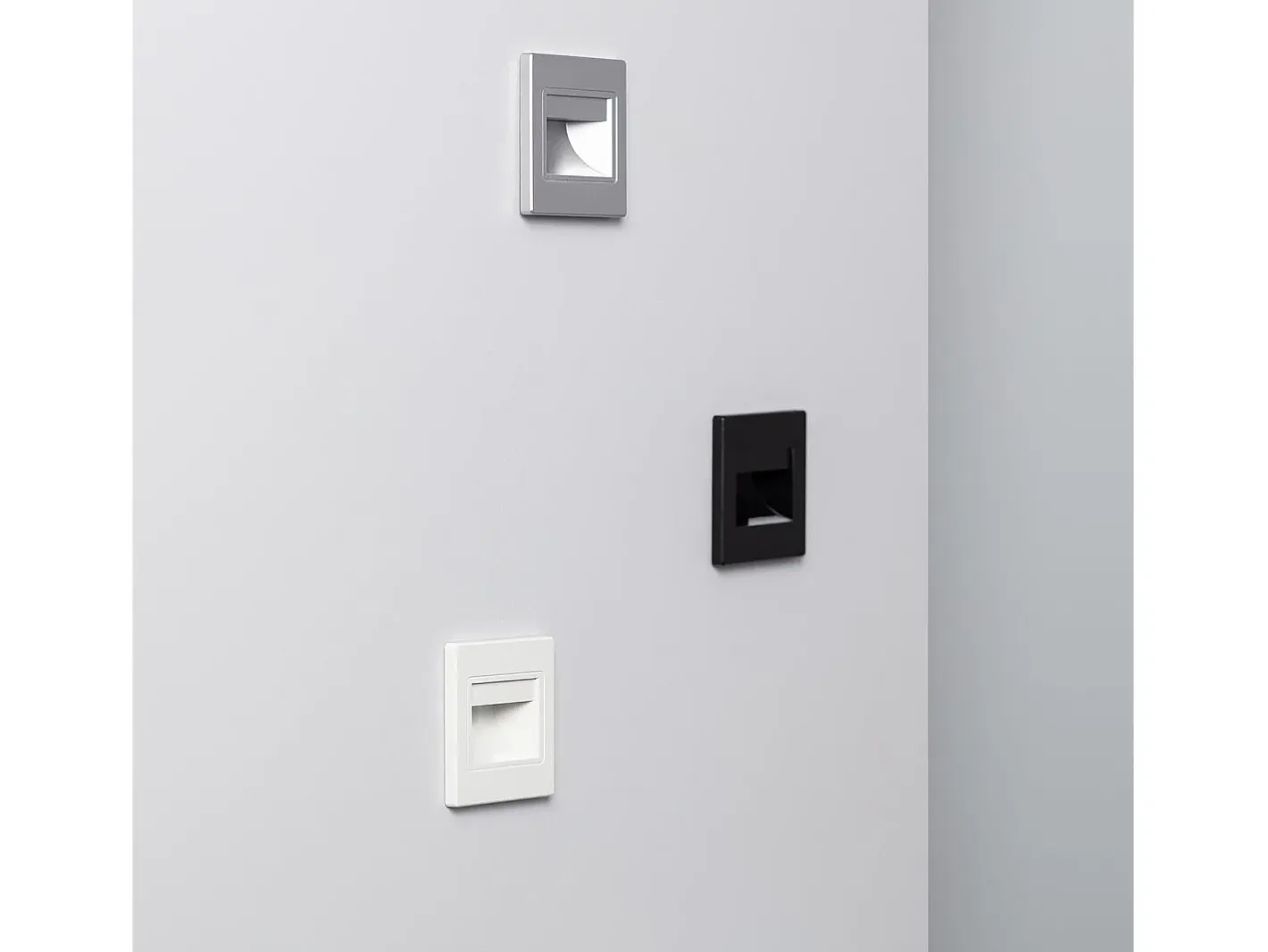 New Ledkia Baliza LED 1.5W Empotrable Pared Blanco Randy 3000K Blanco Cálido Transparente