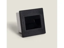 Ledkia Baliza LED 1.5W Empotrable Pared Negro Randy 3000K Blanco Cálido Transparente