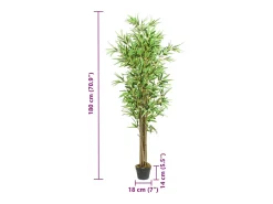 Planta Artificial-Bambú artificial 1288 hojas 180 cm Verde