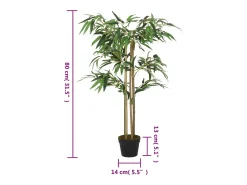 Planta Artificial-Bambú artificial 380 hojas 80 cm Verde