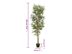 Planta Artificial-Bambú artificial 1104 hojas 180 cm Verde
