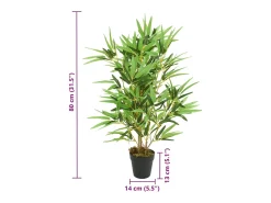 New Bambú artificial 368 hojas 80 cm Verde