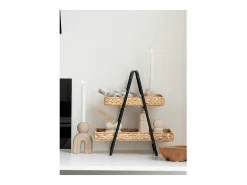 Hot House Nordic Bandeja de jacinto de agua y metal en y madera 42 x 23 x 43.5 cm Negro