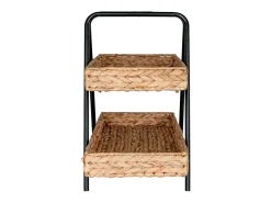 Hot House Nordic Bandeja de jacinto de agua y metal en y madera 42 x 23 x 43.5 cm Negro