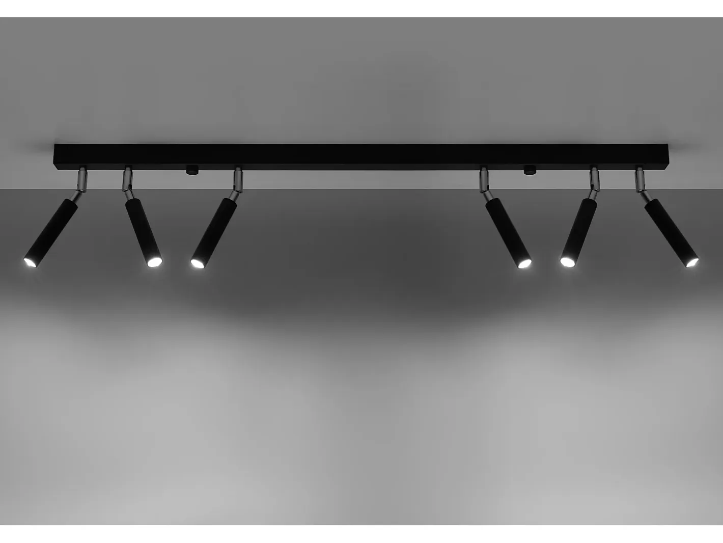 New Sollux Lighting Barra Dritta Flush 6 Luce Nera G9 Barra recta Flush 6 Light Black G9 Negro