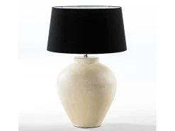 Hot Les Tendances Base de lámpara Michka de terracota blanca Alt. 55 cm Blanco
