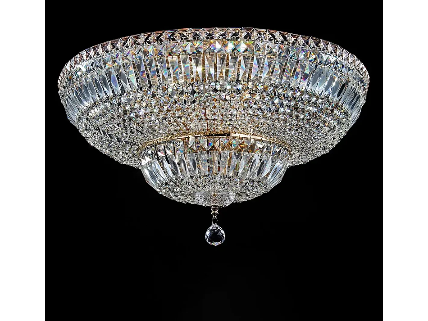 Maytoni Plafón-Basfor Lámpara de Techo Semi Empotrada Oro Antiguo & Cristal, 16 Luces, E14 Dorado