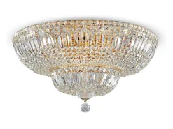 Maytoni Plafón-Basfor Lámpara de Techo Semi Empotrada Oro Antiguo & Cristal, 16 Luces, E14 Dorado