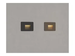 Iluminación Exterior-Beneito & Faure - Baliza empotrada LED Mis Sq Wall de 3 W - Baliza empotrada cuadrada IP65 con interruptor 2700K/3200K/4000K - Corten Marru00f3n