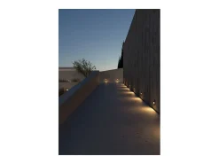 Best Beneito & Faure - Baliza empotrada LED Mis R Wall de 3 W - Baliza redonda IP65 con interruptor 2700K/3200K/4000K - Corten Marru00f3n