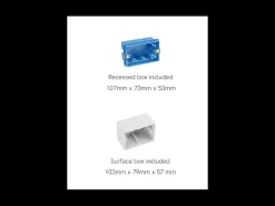Beneito & Faure - Foco empotrable LED Artis Sq Wall de 4,5 W - Foco de pared cuadrado IP66 con interruptor 2700K/3200K/4000K Blanco Clearance
